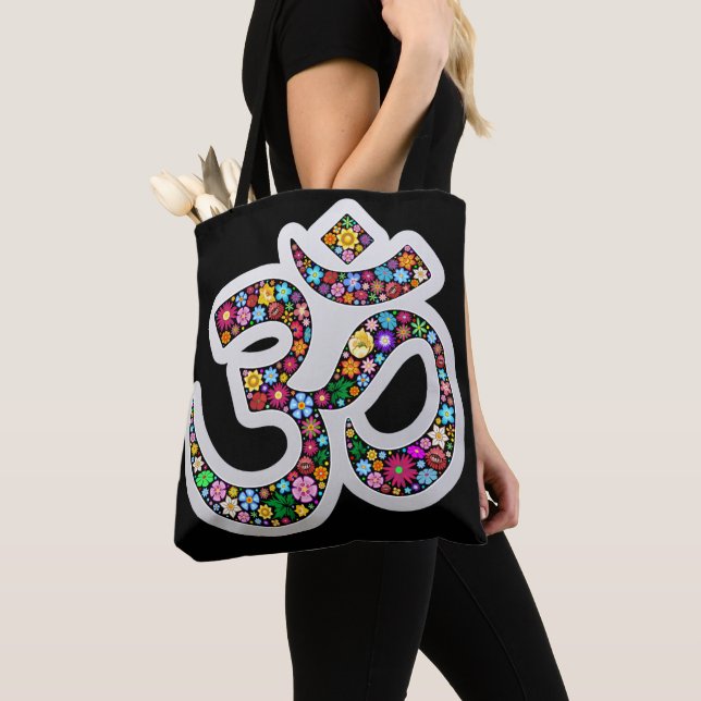 Namaste Floral Symbol Art Tote Bag (Close Up)