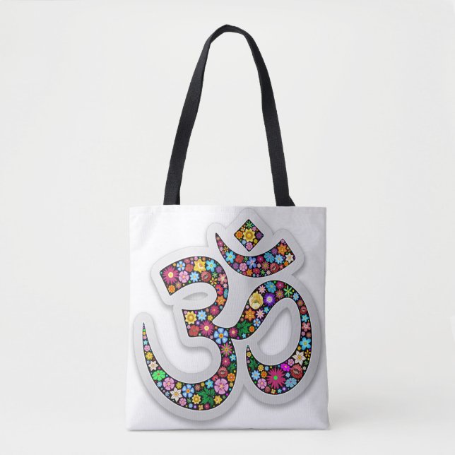 Namaste Floral Symbol Art Tote Bag (Front)