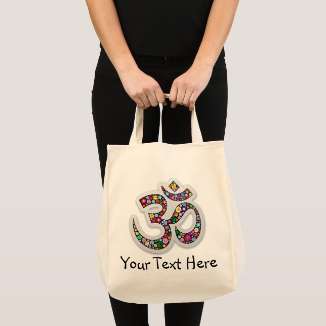 Namaste Floral Symbol Art Tote Bag (Front (Product))