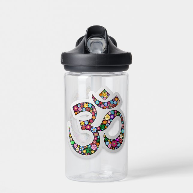 Namaste Floral Symbol Art Water Bottle (Front)