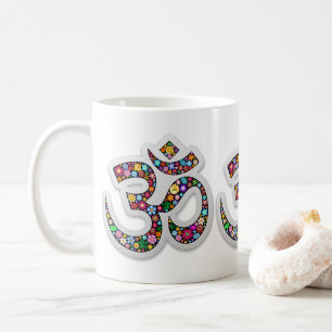 Namaste Floral Yoga Symbol Coffee Mug