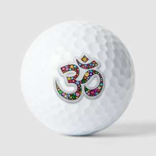 Namaste Floral Yoga Symbol Golf Balls