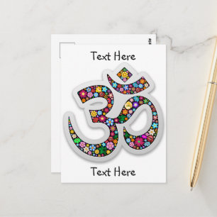 Namaste Floral Yoga Symbol  Postcard