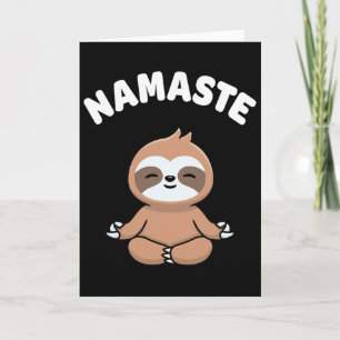 Namaste Funny Cute Sloth Kawaii Yoga Sloth Stress  Card