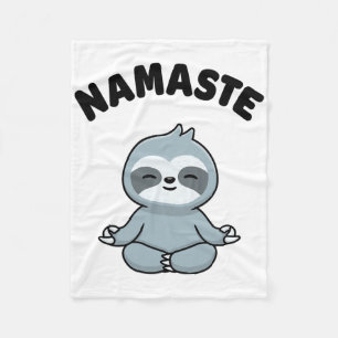Namaste Funny Cute Sloth Kawaii Yoga Sloth Stress Fleece Blanket