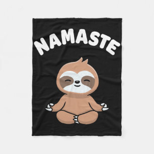 Namaste Funny Cute Sloth Kawaii Yoga Sloth Stress Fleece Blanket