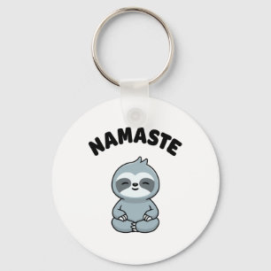 Namaste Funny Cute Sloth Kawaii Yoga Sloth Stress Key Ring