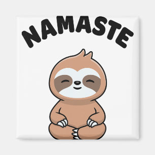 Namaste Funny Cute Sloth Kawaii Yoga Sloth Stress  Magnet