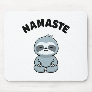 Namaste Funny Cute Sloth Kawaii Yoga Sloth Stress Mouse Pad