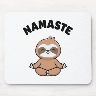 Namaste Funny Cute Sloth Kawaii Yoga Sloth Stress Mouse Pad