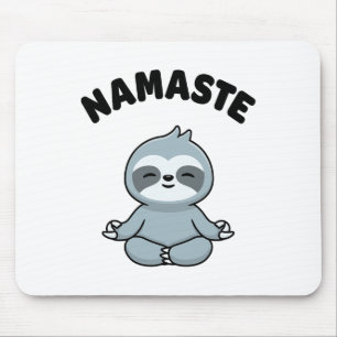 Namaste Funny Cute Sloth Kawaii Yoga Sloth Stress  Mouse Pad