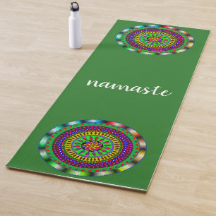 Namaste Green Mandala Flower Yoga Mat