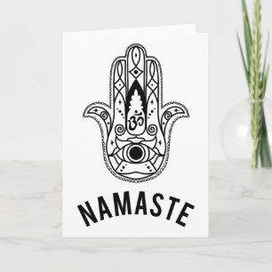 Namaste Hand Hamsa Yoga Hinduism Vedas Ohm Card