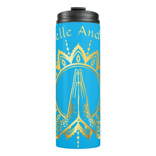 Namaste Hands Travel water bottle (Front)