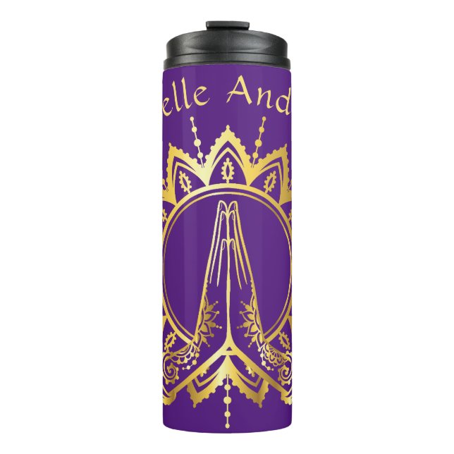 Namaste Hands Travel water bottle (Front)