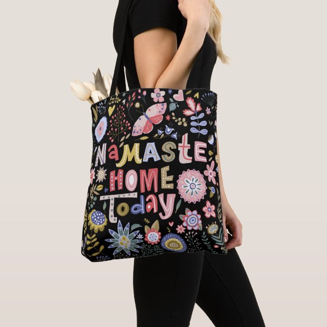 Namaste Home Today Folk Art Floral Tote Bag (Close Up)