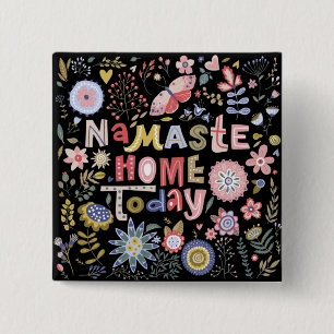 Namaste Home Today Folk Art Flowers 15 Cm Square Badge