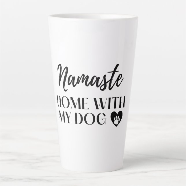 Namaste Home With My Dog [light tone] Magnet Butto Latte Mug (Front)