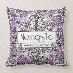 Namaste Home with my Dog Yoga mandala Inspired Cushion
