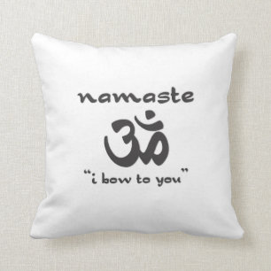 Namaste - I bow to you (in black) Cushion