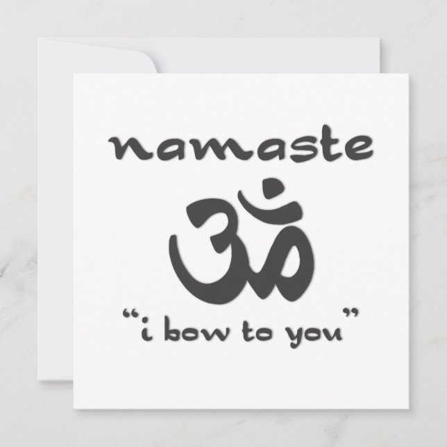 Namaste - I bow to you (in black) Invitation (Front)