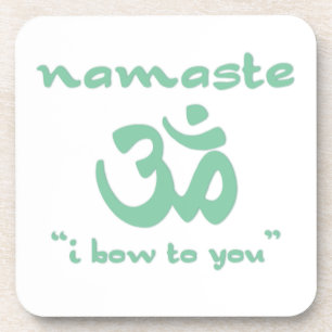 Namaste - I bow to you (in green) Coaster