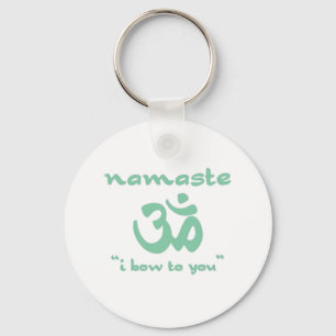 Namaste - I bow to you (in green) Key Ring