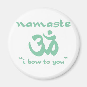 Namaste - I bow to you (in green) Magnet
