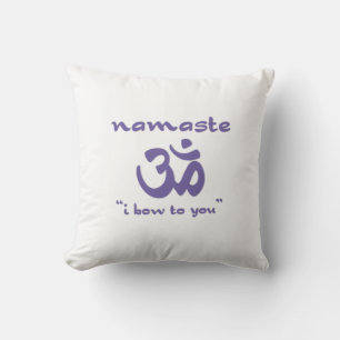 Namaste - I bow to you (in purple) Cushion