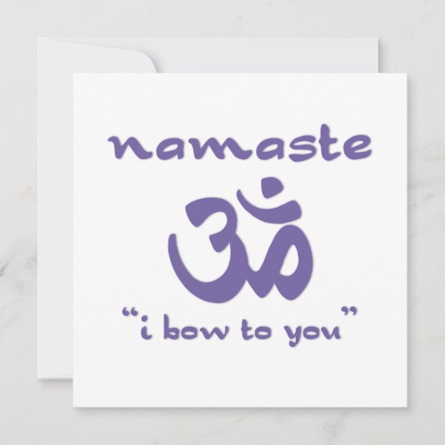 Namaste - I bow to you (in purple) Invitation (Front)