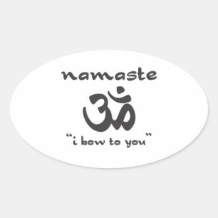 Namaste - I Bow To You Oval Sticker