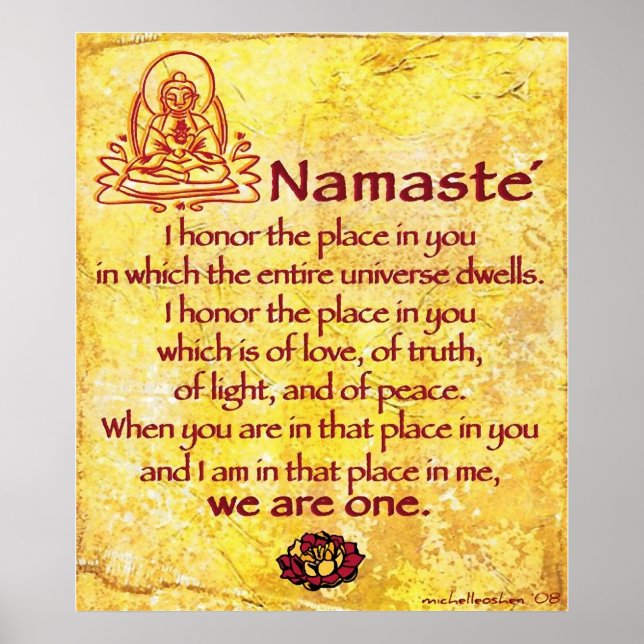 Namaste I Honour You We Are One Poster (Front)