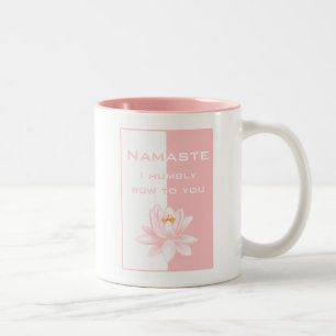 Namaste - I humbly bow to you (pink) Two-Tone Coffee Mug