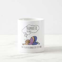 NAMASTE IN BED Funny Yoga MUG For Men Personalised