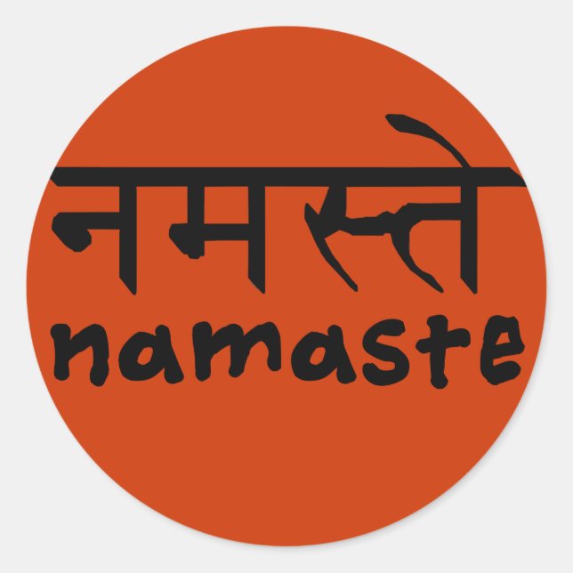 Namaste in English and Hindi Classic Round Sticker (Front)