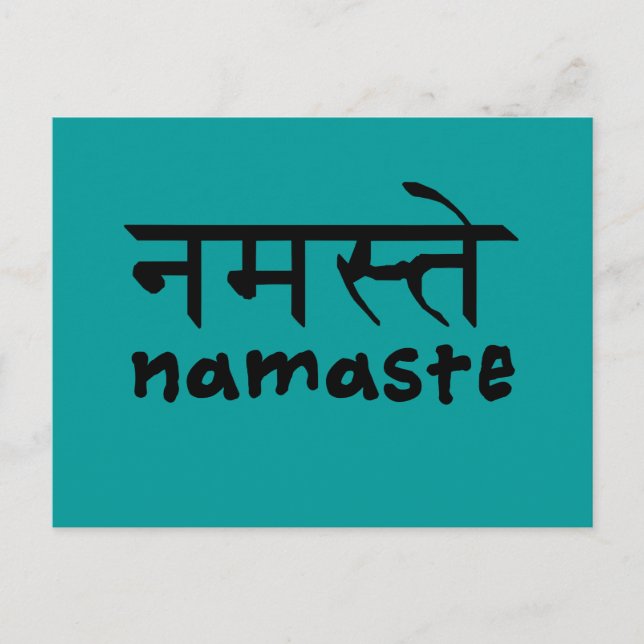 Namaste in English and Hindi Postcard (Front)