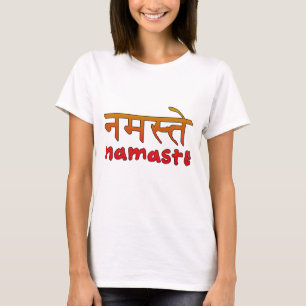 Namaste in English and Hindi Script T-Shirt