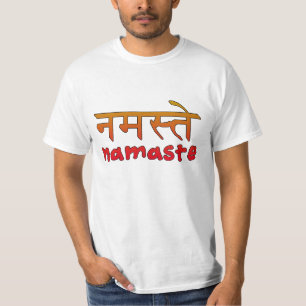 Namaste in English and Hindi Script T-Shirt