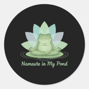 Namaste In My Pond Funny Yoga Frog  Classic Round Sticker