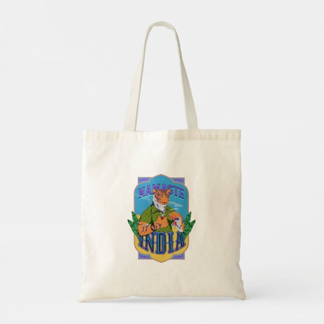 Namaste India Tiger Tote Bag (Back)