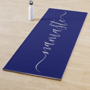 Namaste Initials Personalise Blue 2-Sided Yoga Mat