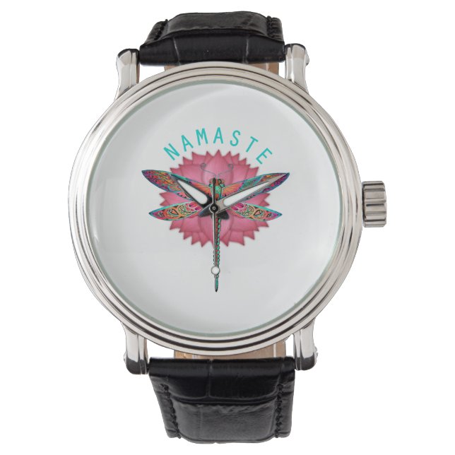 Namaste Lotus Dragonfly Yoga Watch (Front)