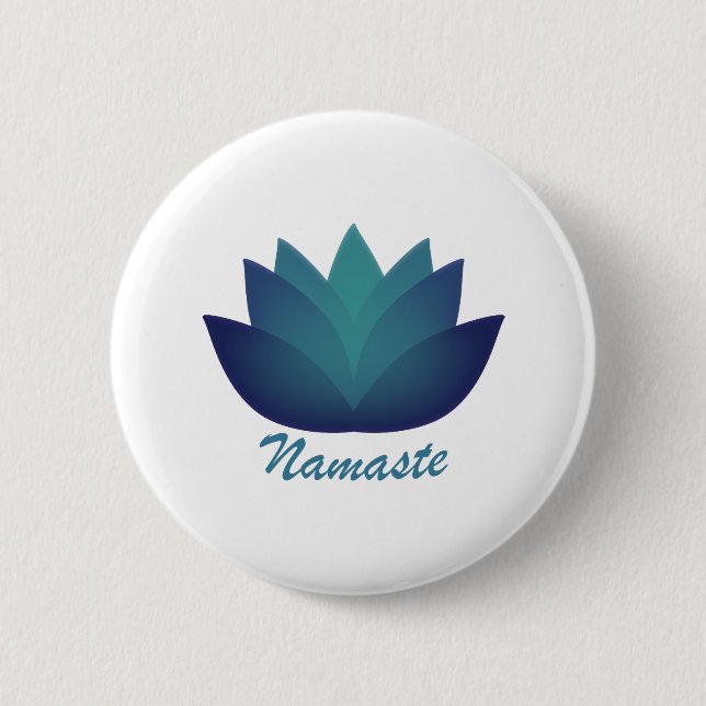 Namaste Lotus Flower 6 Cm Round Badge (Front)