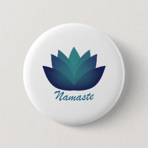 Namaste Lotus Flower 6 Cm Round Badge