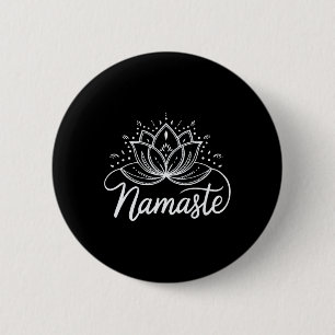 Namaste Lotus Flower Meditation Yoga Mandala 6 Cm Round Badge