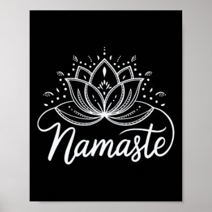 Namaste Lotus Flower Meditation Yoga Mandala Poster
