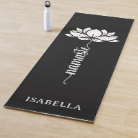 Namaste Lotus Flower Modern Black Custom Name