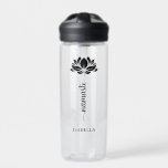 Namaste Lotus Flower Modern Personalised Name Water Bottle<br><div class="desc">Namaste Black Lotus Flower Modern Personalised Name Sports Fitness Yoga Water Bottle features a black lotus flower with the text "namaste" in modern hand lettered calligraphy script and personalised with your name. Perfect gift for friends and family for birthday, Christmas, Mother's Day, best friends, yoga lovers, fitness and sports. Designed...</div>