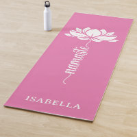 Namaste Lotus Flower Modern Pink Custom Name