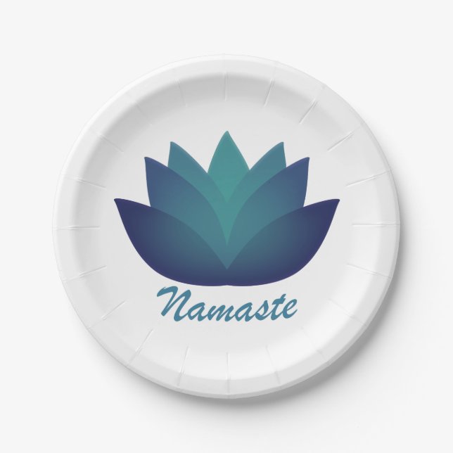 Namaste Lotus Flower Paper Plate (Front)